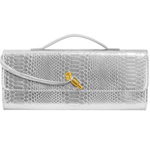 Silver Woven Croc Clutch – Weddings